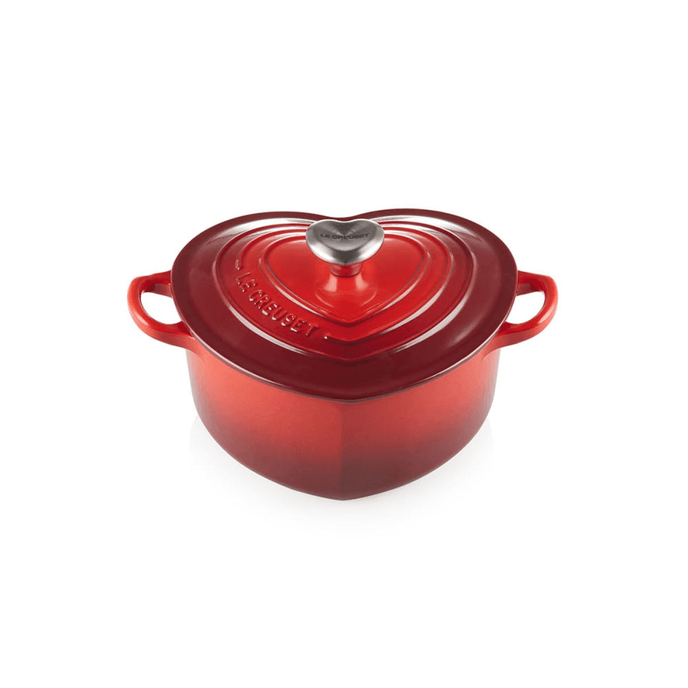 Heart Cast Iron Casserole, 25cm, Cerise