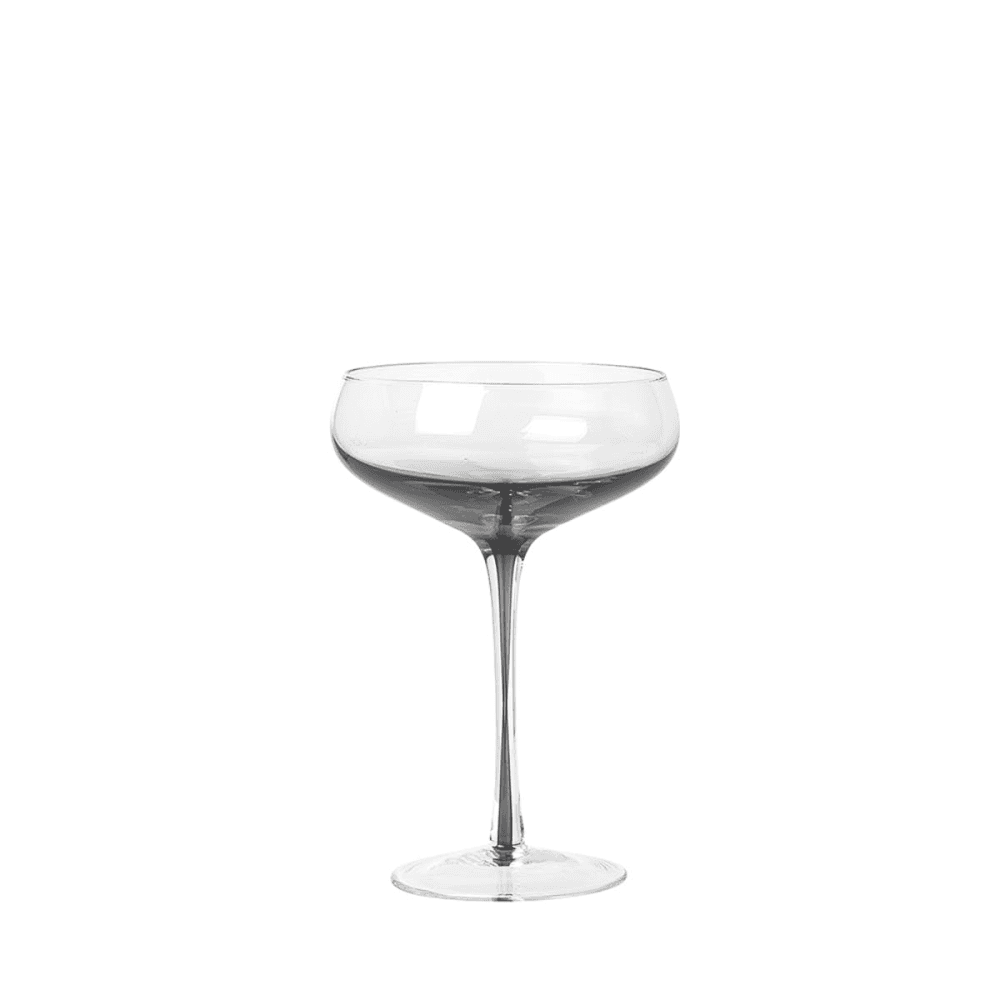 Mouth Blown Cocktail Glass, H16cm, Smoke