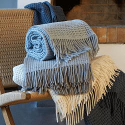 Image showing the Basket Plaid Throw, H200cm x W130cm, Orion Blue product.