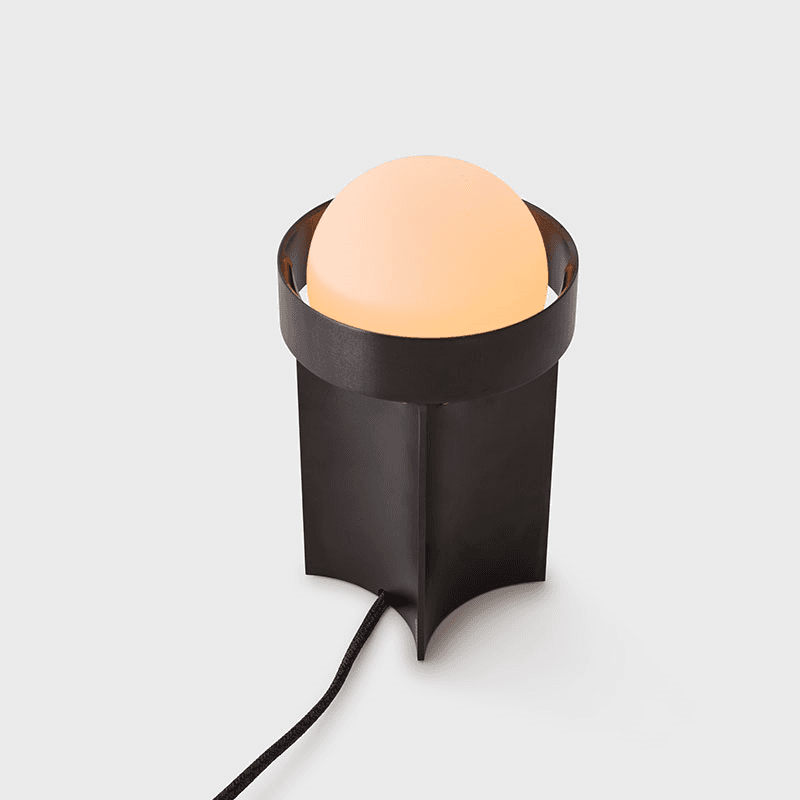 Small Loop Table Lamp with Sphere III, Dark Grey