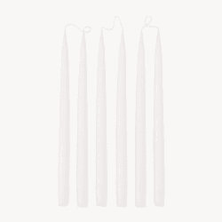 Image showing the Set of 6 Tapered Dinner Candles, H35cm, White product.