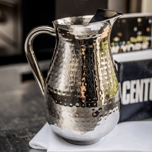 Champagne Hammered Tall pitcher, 23cm - 2.25 litre, Stainless Steel