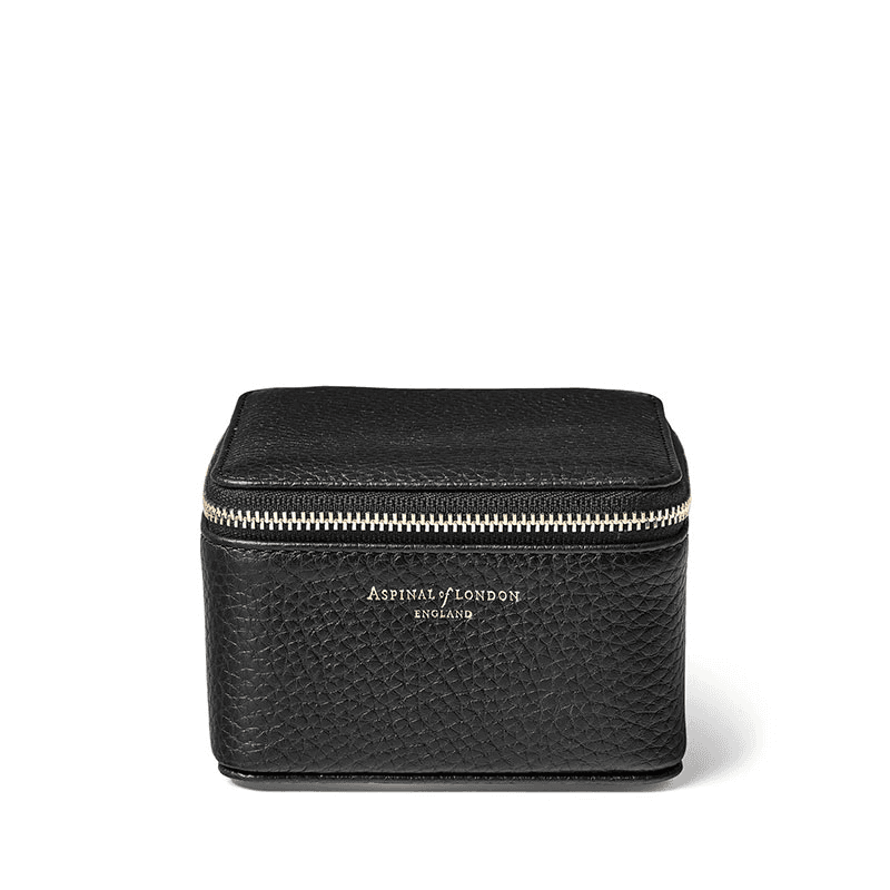 Travel Watch & Ring Box, L12 x W12cm, Black Pebble