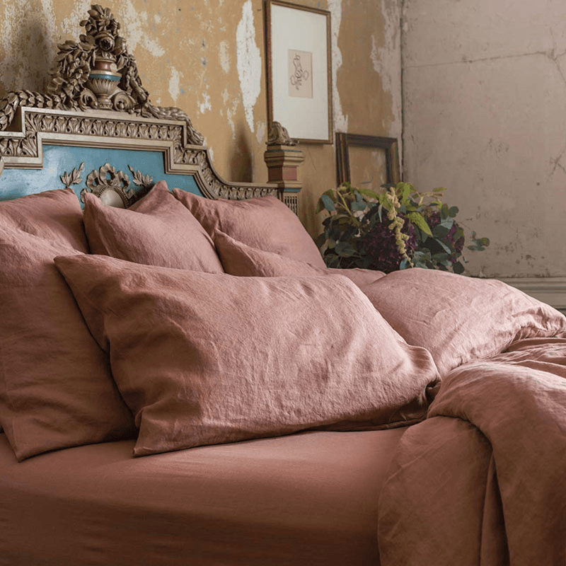 Linen Pillowcase Pair, Super King, Warm Clay
