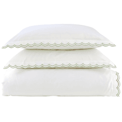 Image showing the Scallop Edge Duvet Set, Super King, Matcha product.