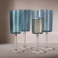 Image showing the Gems Set of 4 Champagne Flutes, 210ml, Sapphire product.