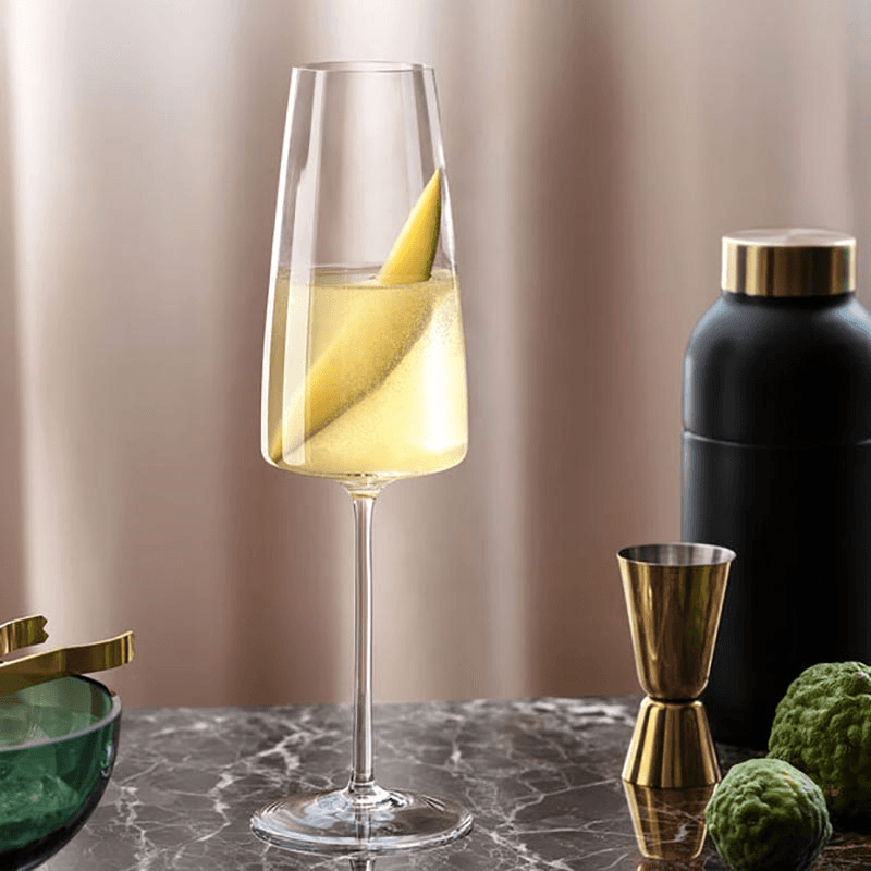 MetroChic Set of 2 Champagne Flutes, 120ml, Clear