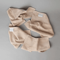 Image showing the Organic 600gsm Set of 2 Face Towels, 30 x 30cm, Flax product.