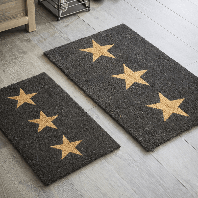 Triple Star Doormat, Large, Charcoarl