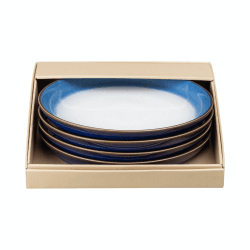 Image showing the Blue Haze Set of 4 medium coupe plates, 21cm, Blue product.