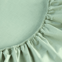 Image showing the Stornoway Chambray Fitted Sheet, King, Green product.
