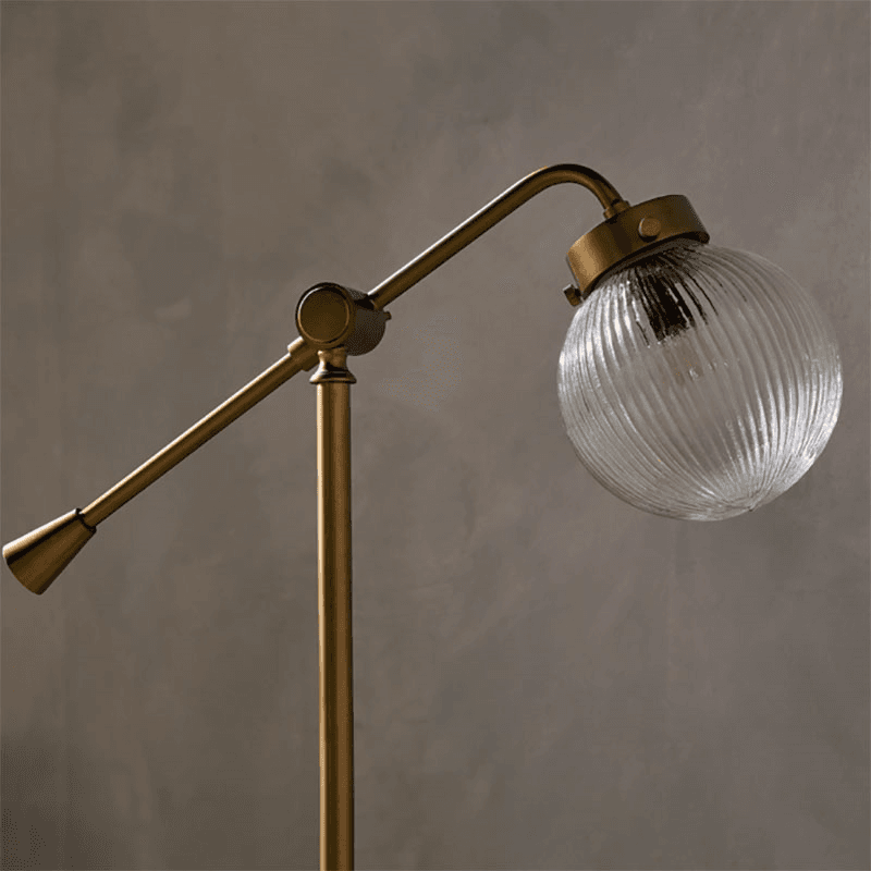 Sengol Recycled Glass Desk Lamp, H51cm, Antique Brass