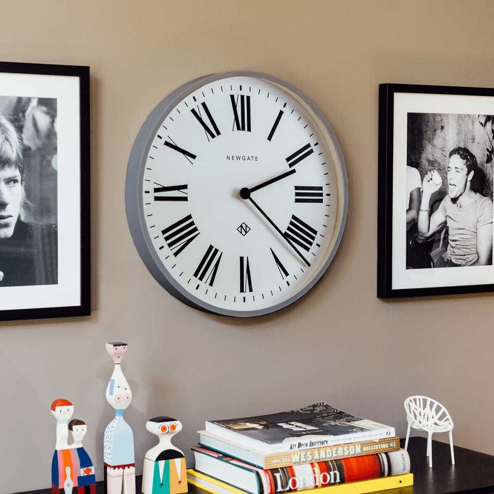 Italian Wall clock, H53 x W53 x D5.5cm, Black