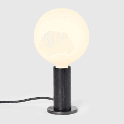 Image showing the Knuckle Lamp with Sphere, Blackened Oak product.
