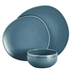 Image showing the Duna 12 Piece Dinner Set with Bowls, Reactif Blue product.