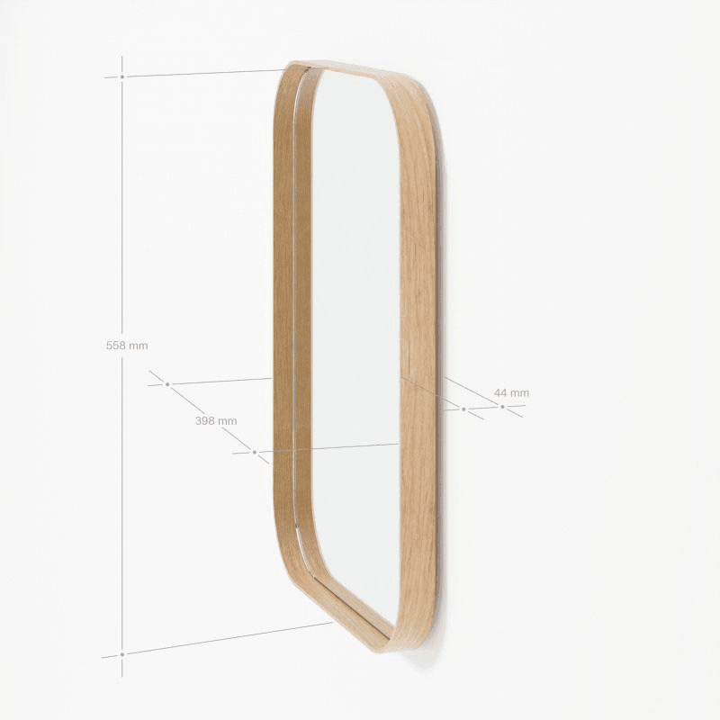 Outlook 55 Rectangular Wall Mirror, Oak