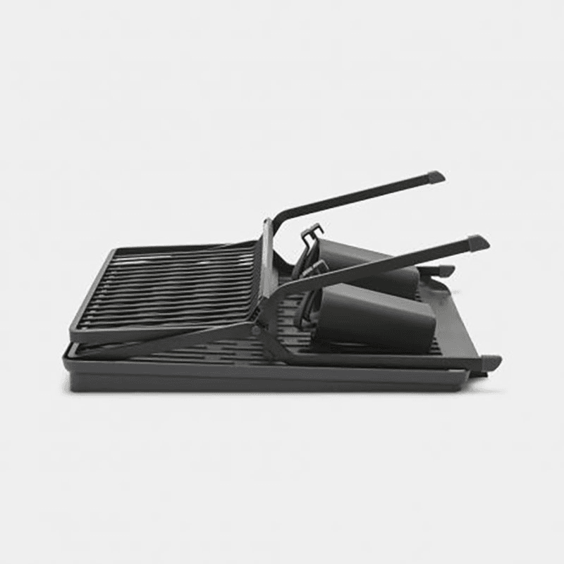 SinkSide Foldable Dish Drying Rack, Large, Dark Grey