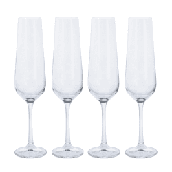 Image showing the Cheers Set of 4 Champagne Flutes, 200ml, Clear product.