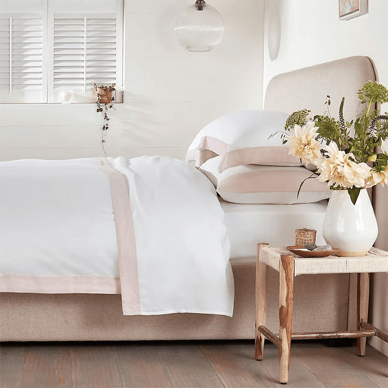 Portobello Standard Oxford Pillowcase, White/Petal