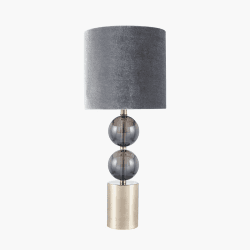 Image showing the Harris Table Lamp, H48.5cm, Antique Brass and Smoke product.