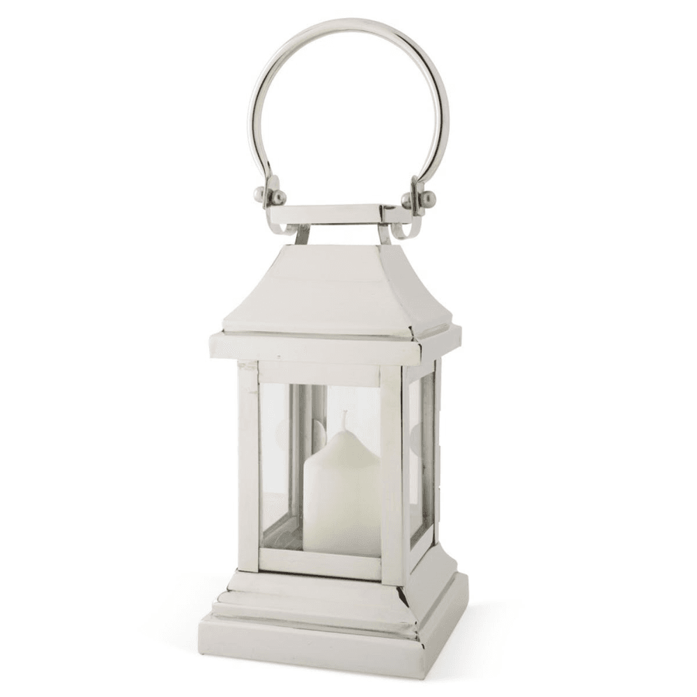 Station Lantern, H28 x W13 x D13cm, Clear/Silver