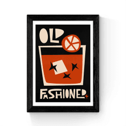 Image showing the Fox and Velvet Old Fashioned Art Print, H48 x W35.5cm, Multi product.