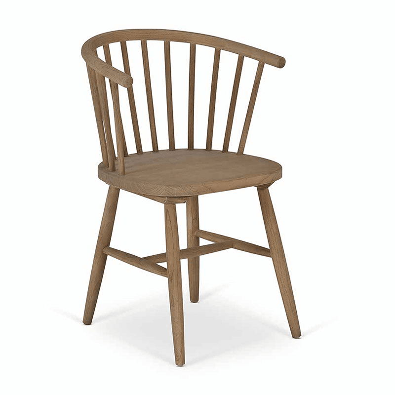Landrake Set of 2 Curved Back Dining Chairs, Natural