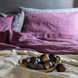 Image showing the Cotton Linen Mix Pillowcases, Standard, Raspberry product.