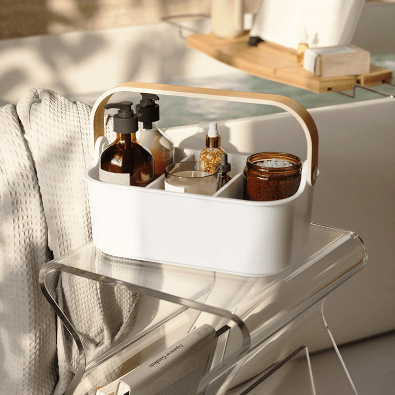 Bellwood Bin, White & Natural