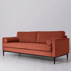 Image showing the Model 02 Velvet 3 Seater Sofa, Brick product.