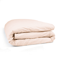Image showing the Striped Percale  Duvet Cover, Superking, Clay Pink Stripe product.