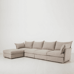 Image showing the Model 06 Linen 4 Seater Sofa With Chaise, Pumice product.