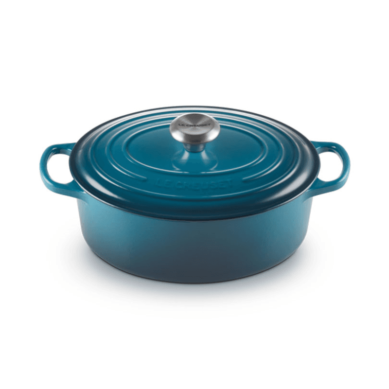 Signature Cast Iron Oval Casserole, 27cm, Deep Teal