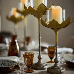 Image showing the Lotus Candle holder, H60 x L28 x W28cm, gold product.