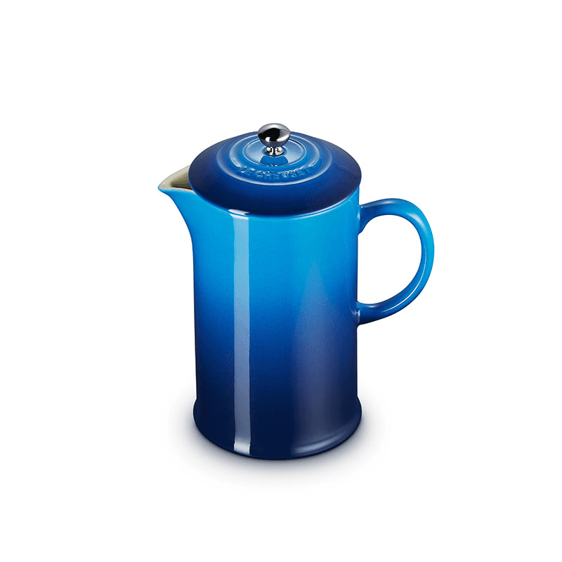 Stoneware Cafetiere with Metal Press, 1L, Azure