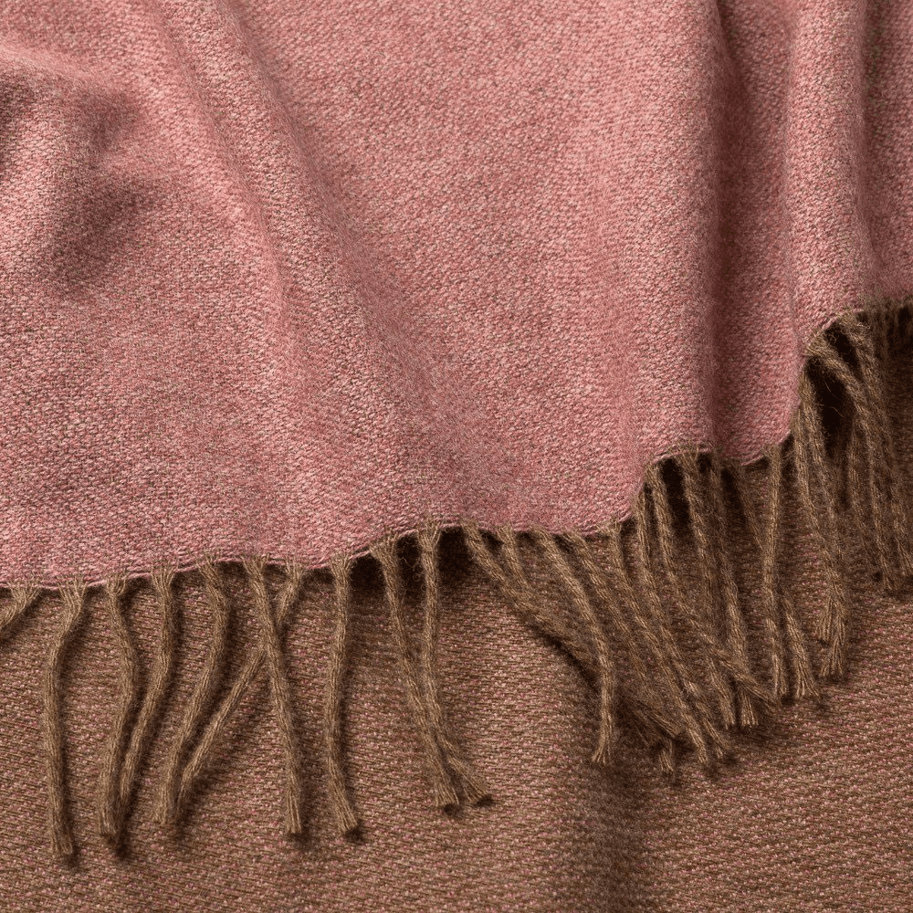 Two Tone Tone Merino Throw, 150 x 180cm, Rose