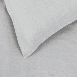 Image showing the Washed Linen Double Fitted Sheet, Grey product.