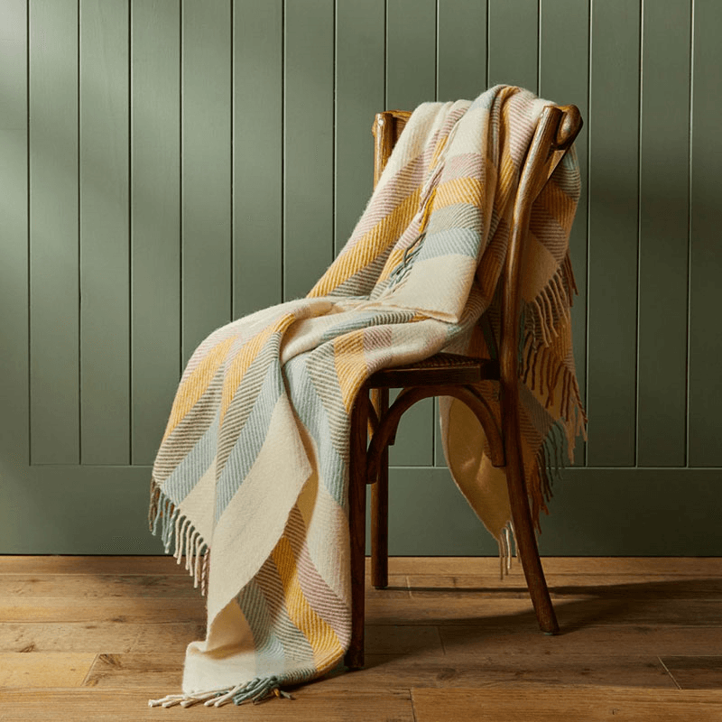 Stripes Throw, 150 x 183cm, Primrose