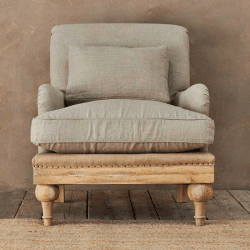 Image showing the Abe Linen Armchair, Stone product.