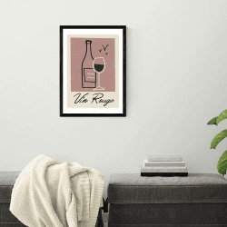 Image showing the Telegramme Paper Co Vin Rouge Framed Print, 63 x 45cm, Pink product.
