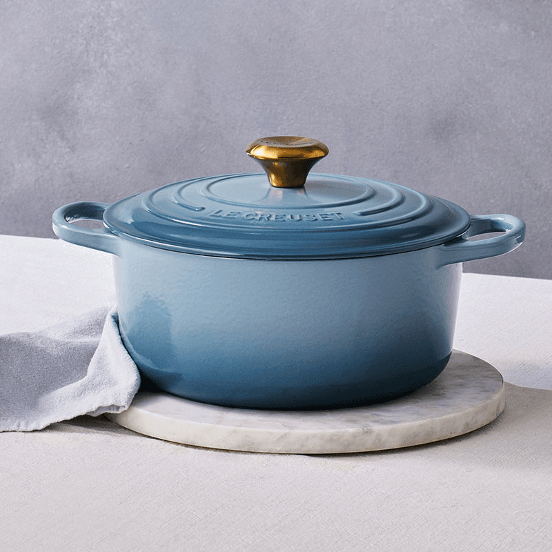 Signature Cast Iron Round Casserole, 20cm, Chambray