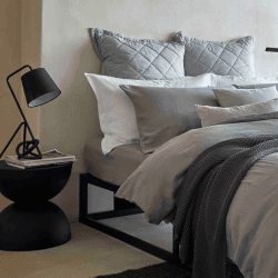 Image showing the Organic Retreat Fitted Sheet, Super King, Soft Grey product.