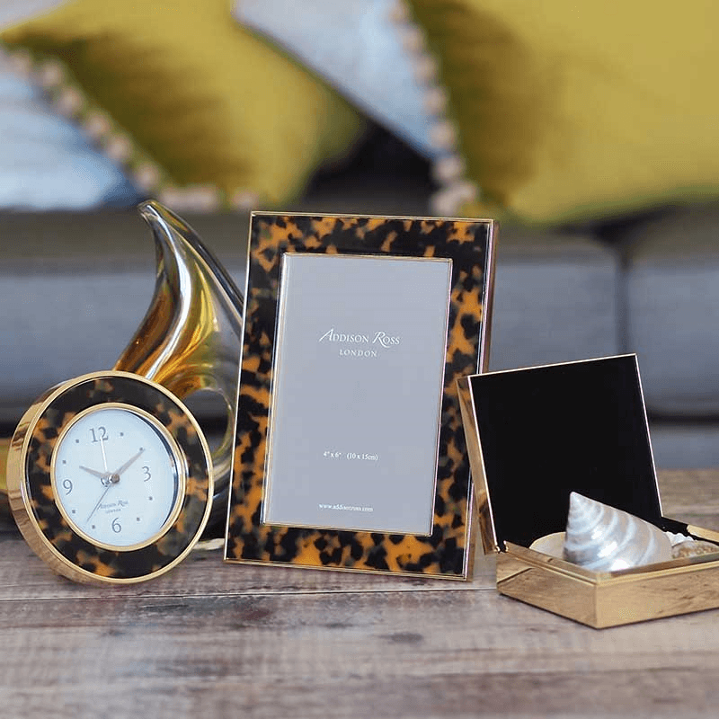 Faux Tortoise Photograph frame, 5 x 7", gold