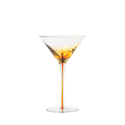Image showing the Mouth Blown Martini Glass, H19cm, Amber product.