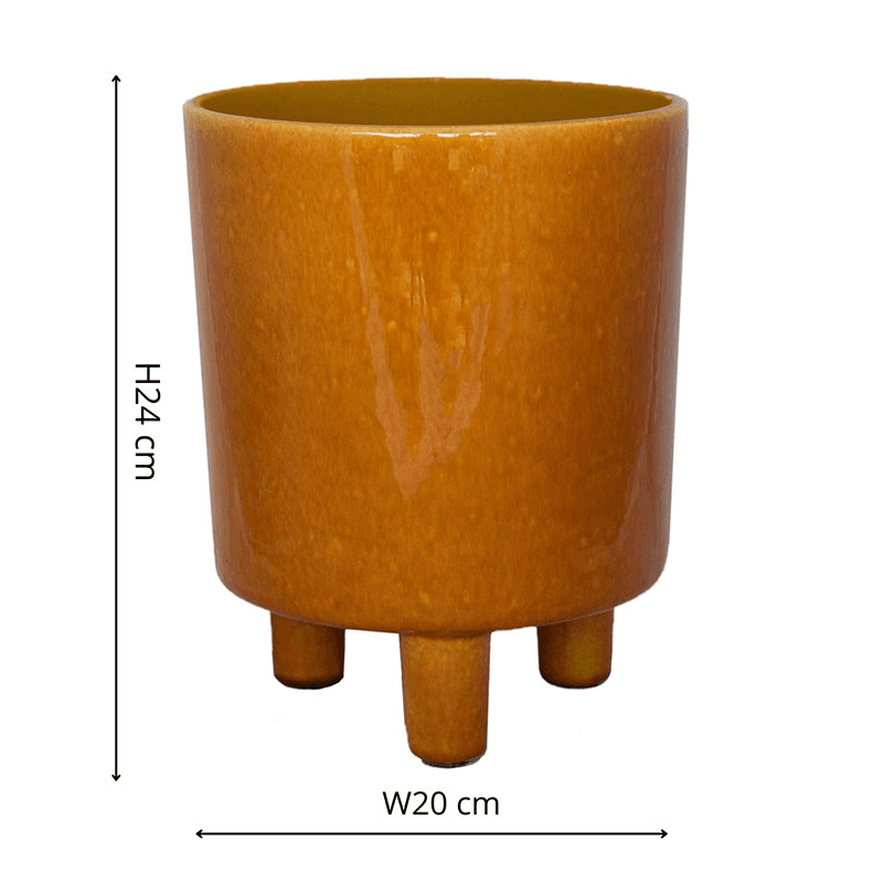 Pisa Planter, H20 x W24 x D24cm, Mustard