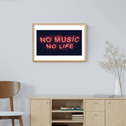 Image showing the Anonymous No Music Life Print, Pink product.