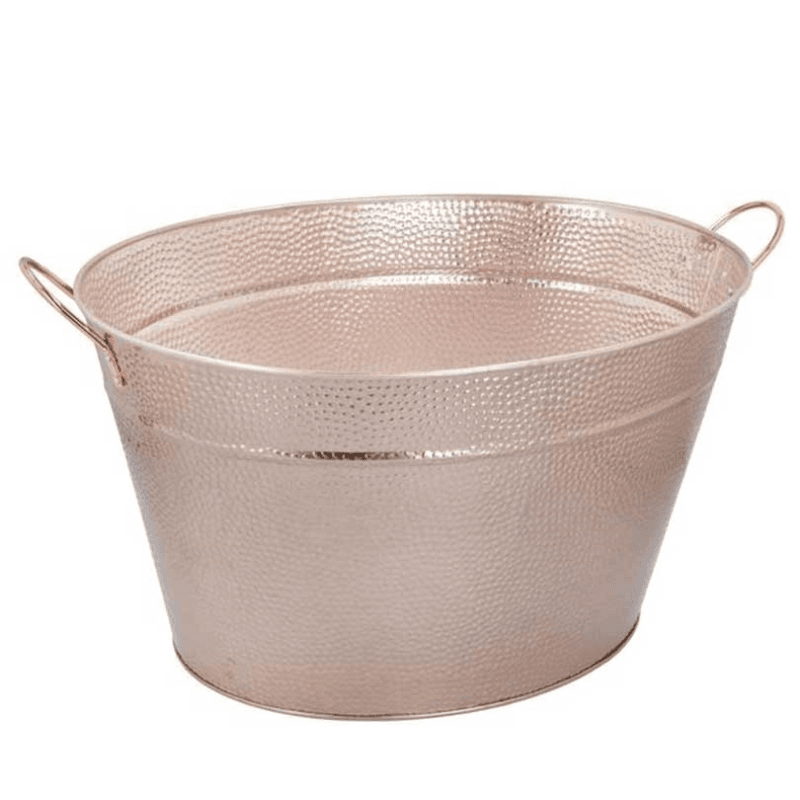 Hammered Galvanised Steel Drinks Bucket, Copper