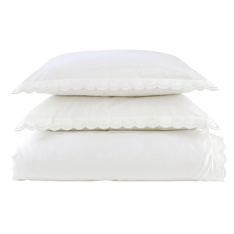 Scallop Edge Duvet Set, King, White