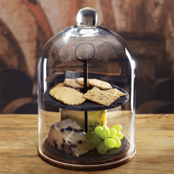 Image showing the 2-tier serving stand/cake dome, 22 x 31.5cm product.