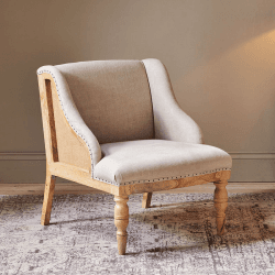Image showing the Elbu Deconstructed Linen Armchair, Stone product.